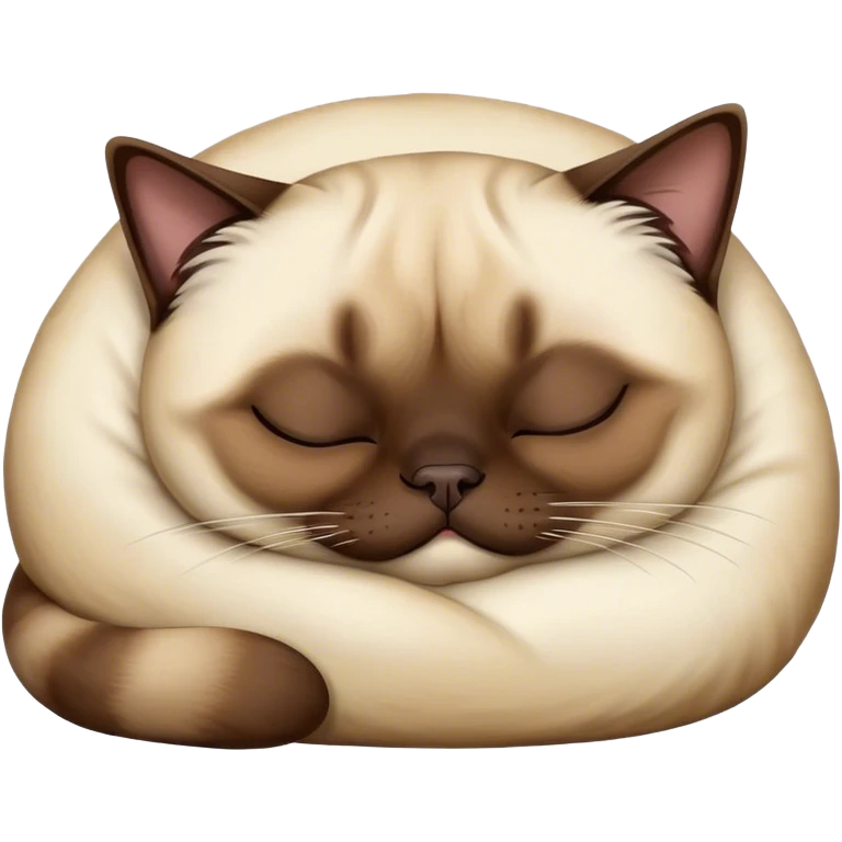 Fat siamese cat sleeping emoji