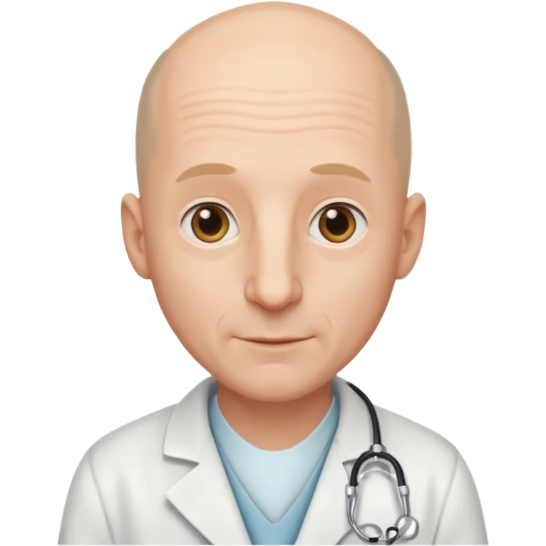 white male doctor a little bald no wrinkles long ears big nose emoji