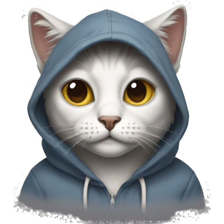 Cat wearing a hoodie emoji