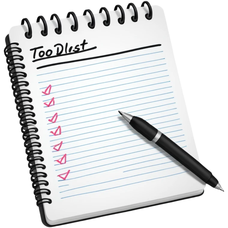 open notebook with to-do list emoji