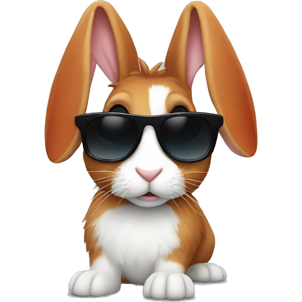 Rabbit with red hair and sunglasses  emoji