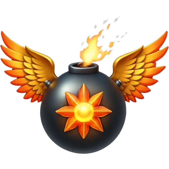  Lit Bomb with wings emoji