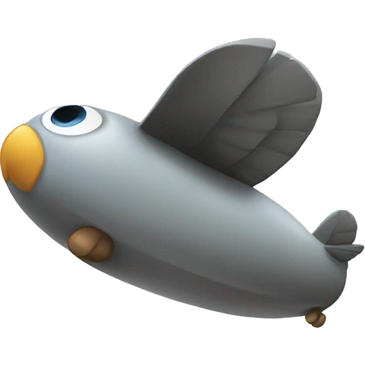 Flying pebble emoji