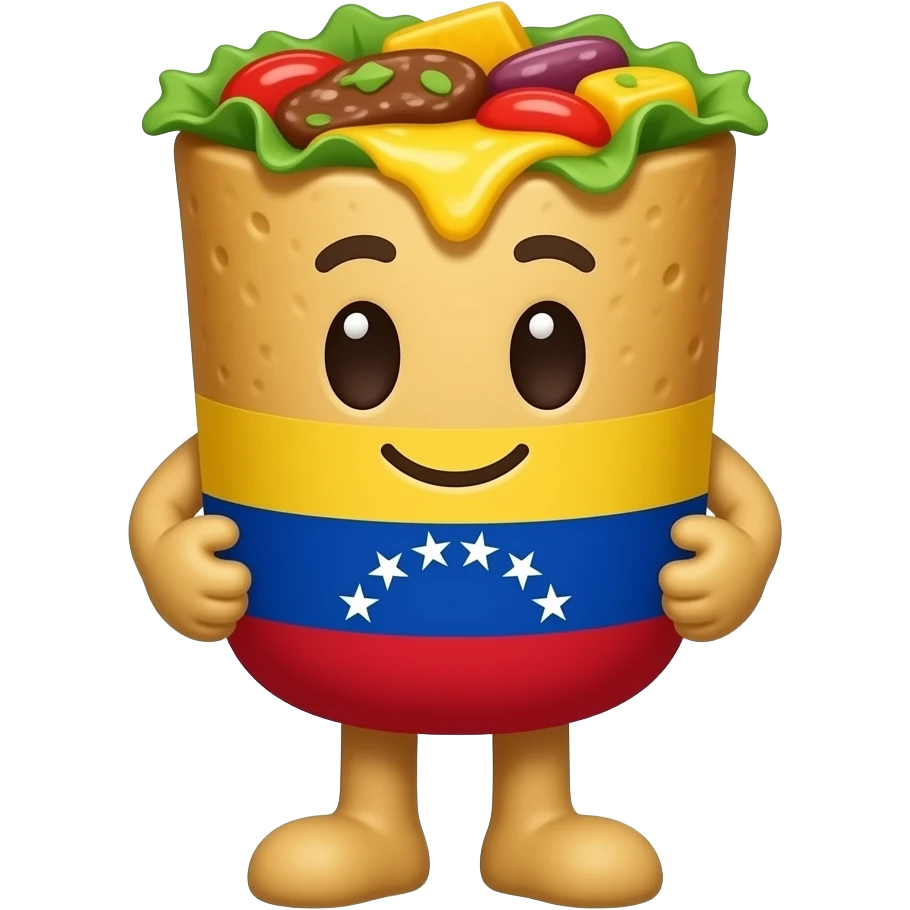 Quiero una mascota para una negocio de una arepa venezolana emoji