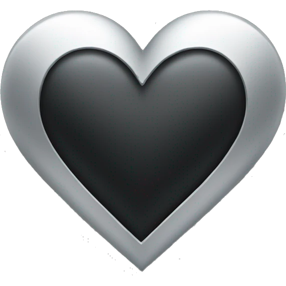Black-And-silver-Heart-Emoji emoji