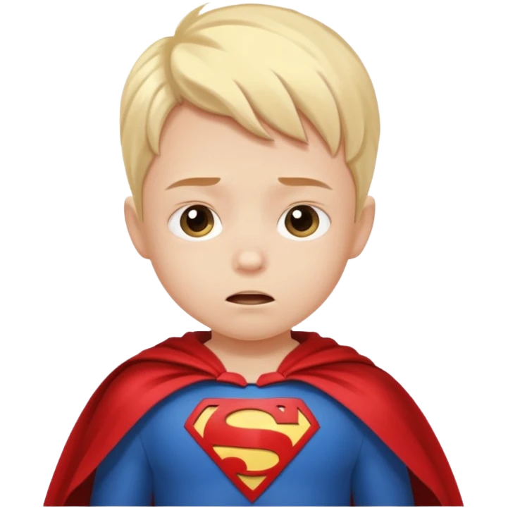Ein Kind fühlt sich hilflos und beginnt sich wie ein bewunderter Superheld zu verhalten emoji
