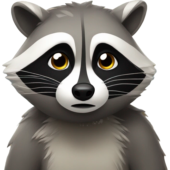 Sad racoon on a beach  emoji