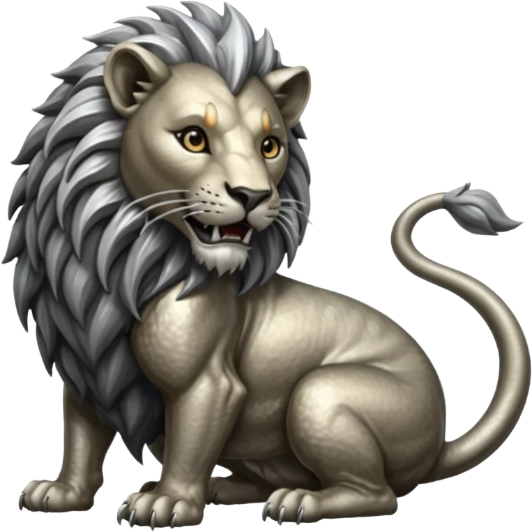Silver Elder Scrolls Online Lion eating its tail Ouroboro emoji