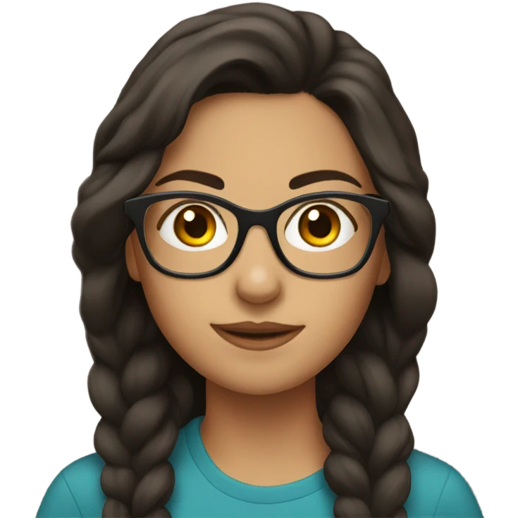 brunette girl with glasses emoji