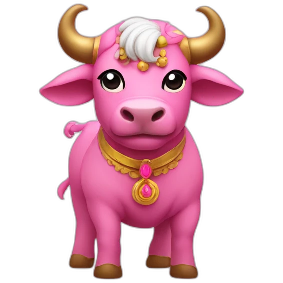 Yamraj on a cute pink bull emoji