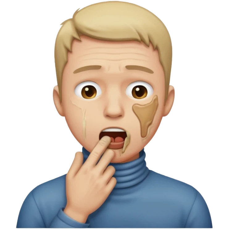 man choking himself on his throat  emoji