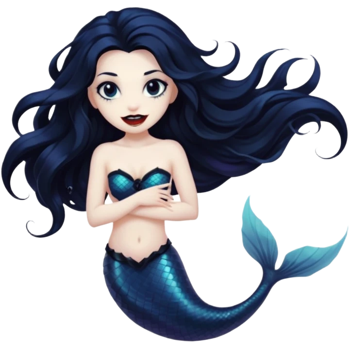 Black vampire mermaid emoji