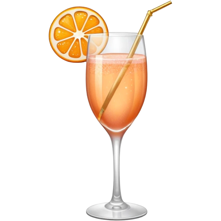 Glittery rose orange gold mocktail emoji