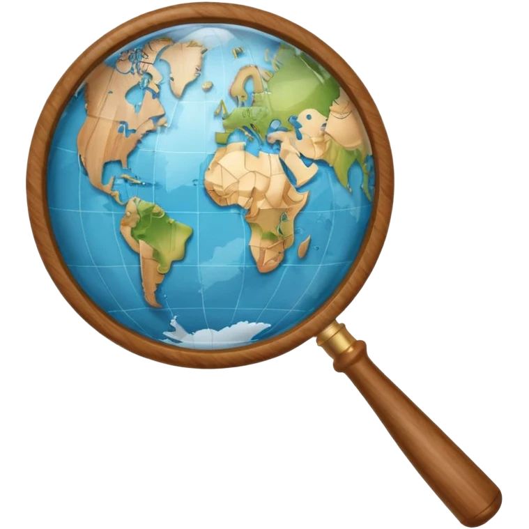 magnifying glass over a globe emoji