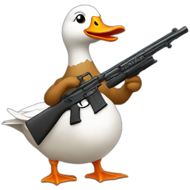 goose holding a gun emoji