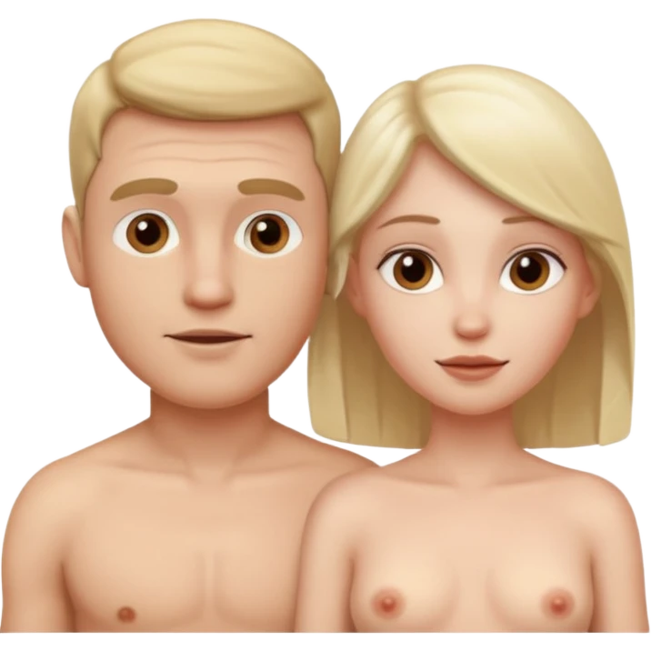 White male white female naked emoji