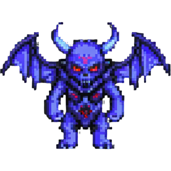Belzebuth as a pixel art demon emoji