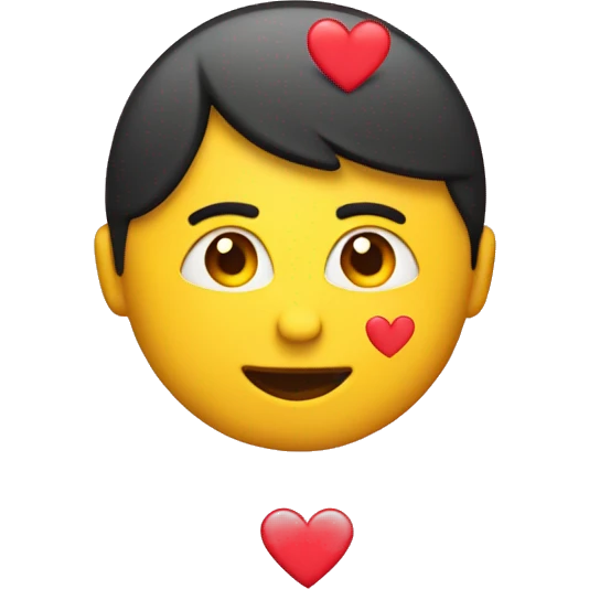 make a why looking emoji with hearts above it’s head emoji