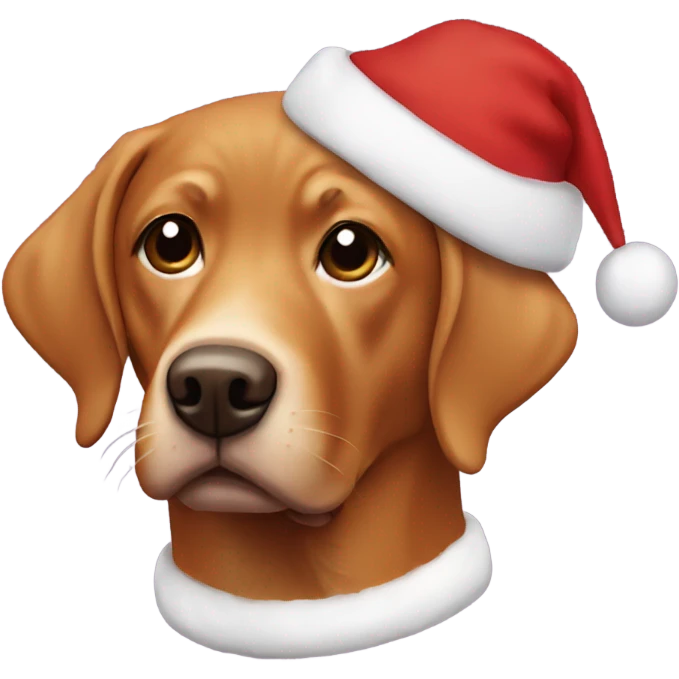 Red Lab wearing a Santa hat  emoji