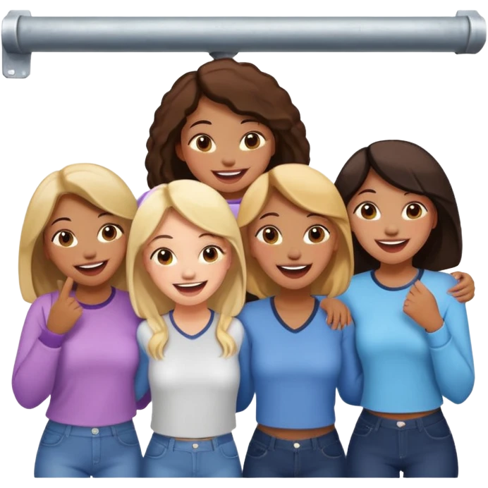 4 girls hanging out in a garage emoji
