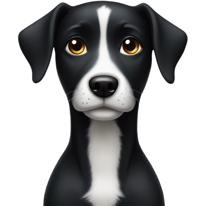 Black dog with white on chest  emoji