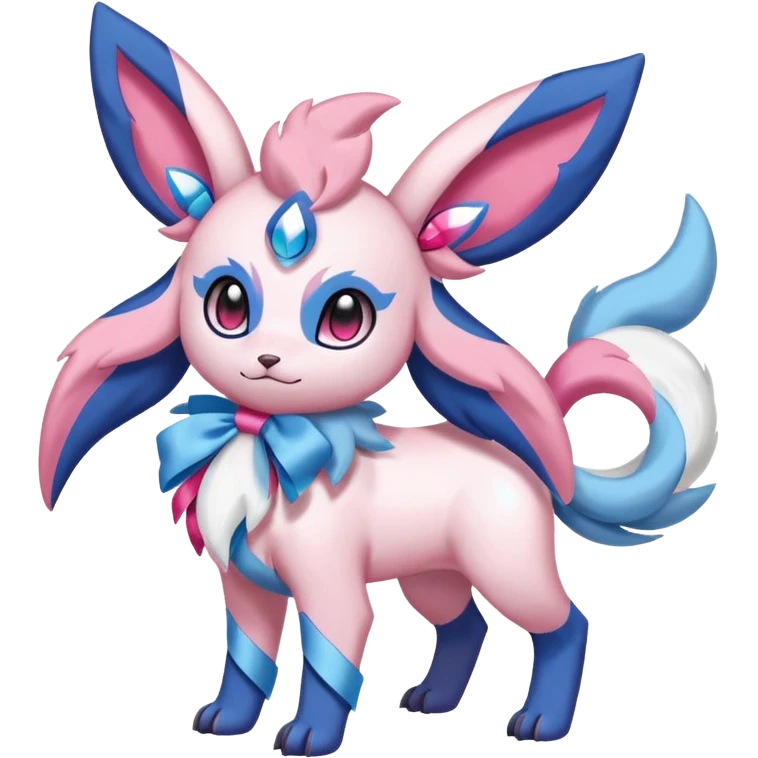 Shiny Absol-Sylveon-Auroras-Fakémon-hybrid-creature (full body)  emoji