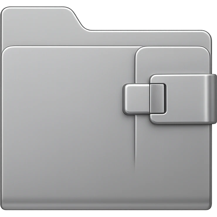 modern metallic folder tab latch, minimal and sleek design, smooth surfaces, contemporary style emoji