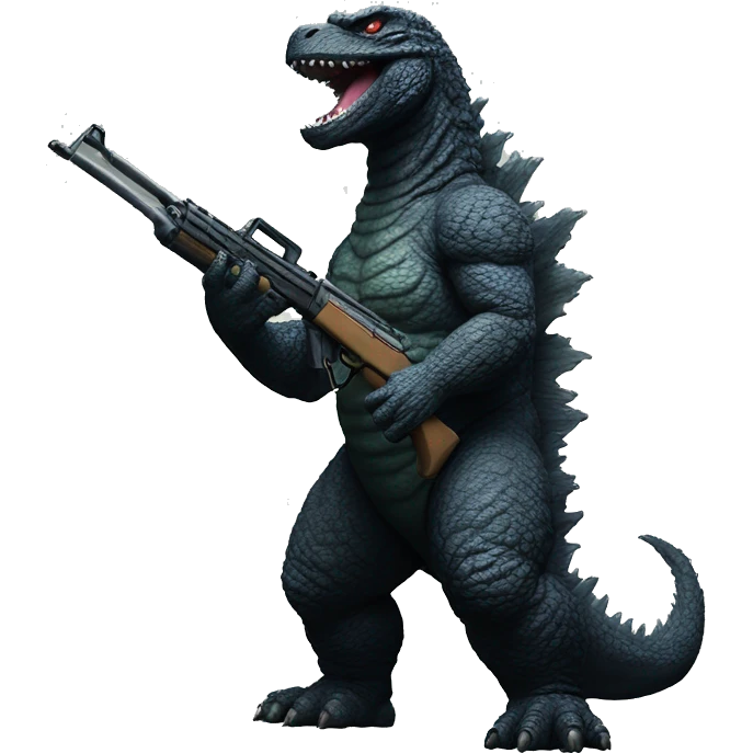 Godzilla with shotgun emoji