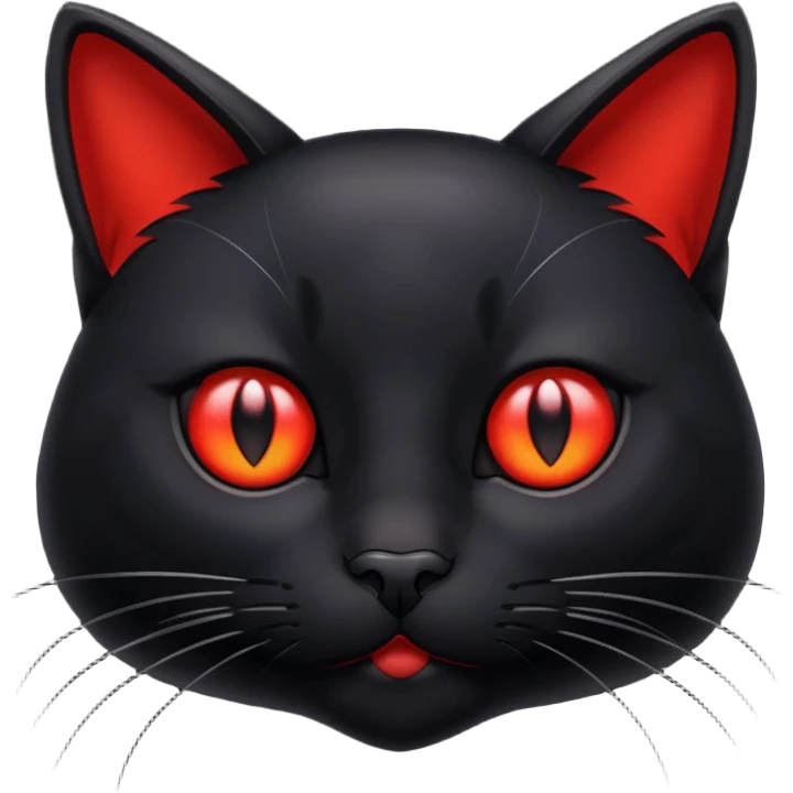 Black cat with red eyes  emoji