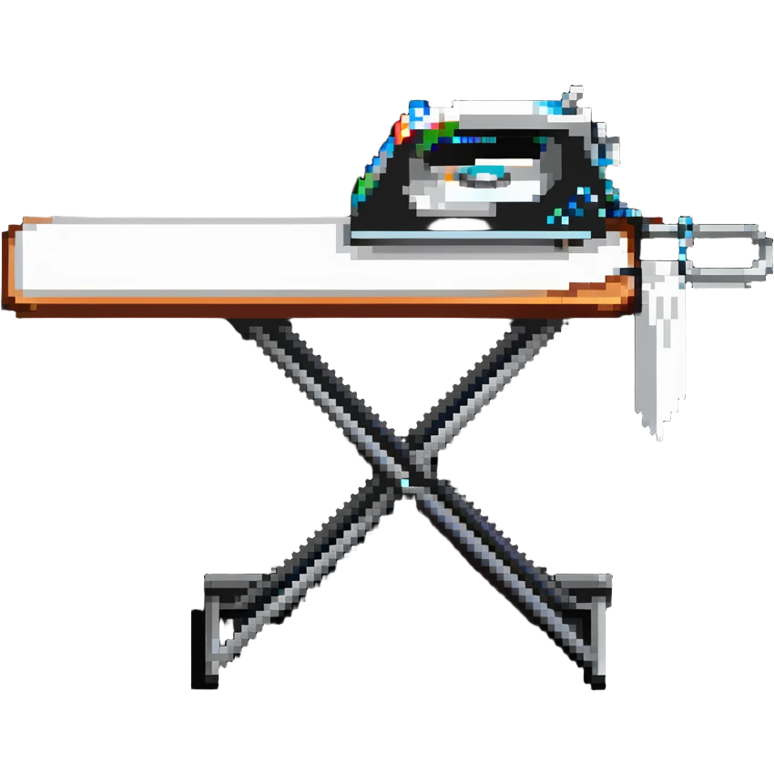 An ironing board with a clothes iron on it emoji