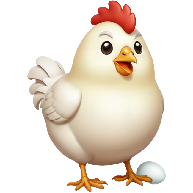 Chicken pooping egg emoji
