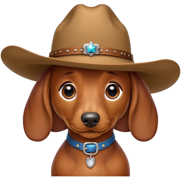 Daschund wearing cowboy hat  emoji
