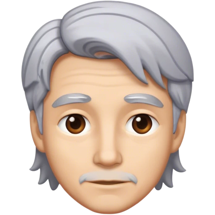Add streaks of gray hair, slightly wavy emoji