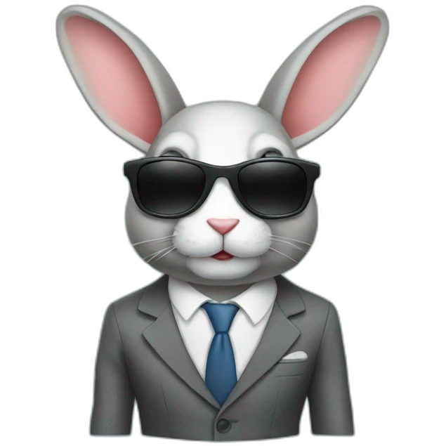 Rabbit with suit and sunglasses emoji