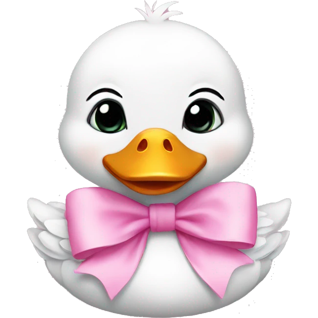Duck baby with pink bow  emoji
