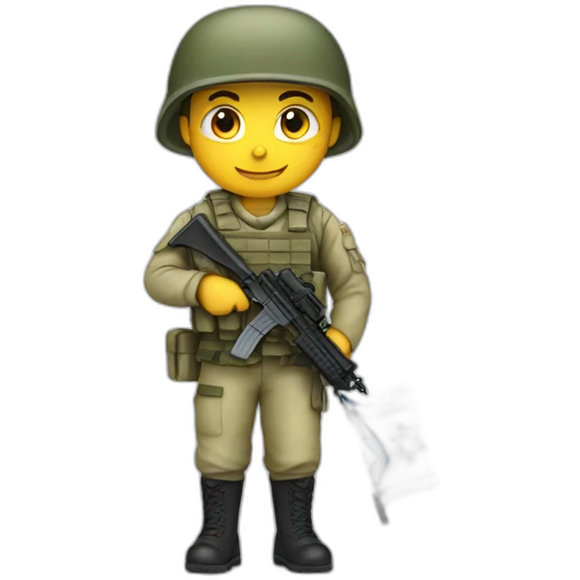 soldier with Israel flag emoji