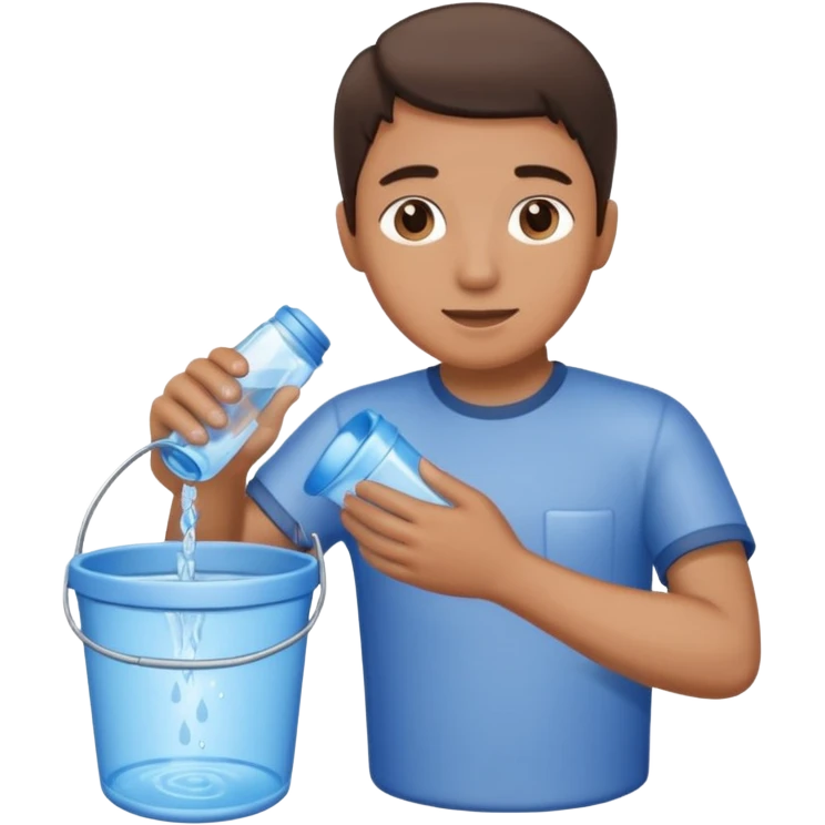 emptying a bucket of water emoji