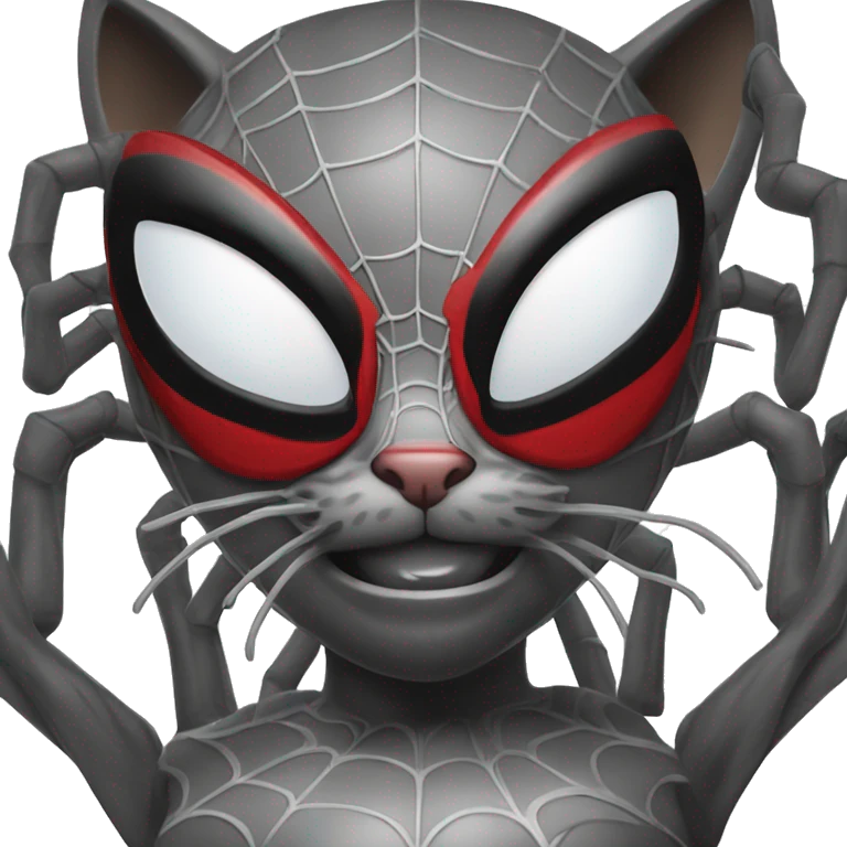 cat spider man black emoji