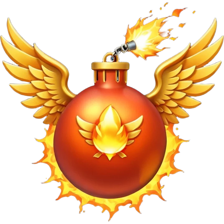  Lit Bomb with wings emoji