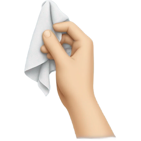 Hand holding a handkerchief emoji