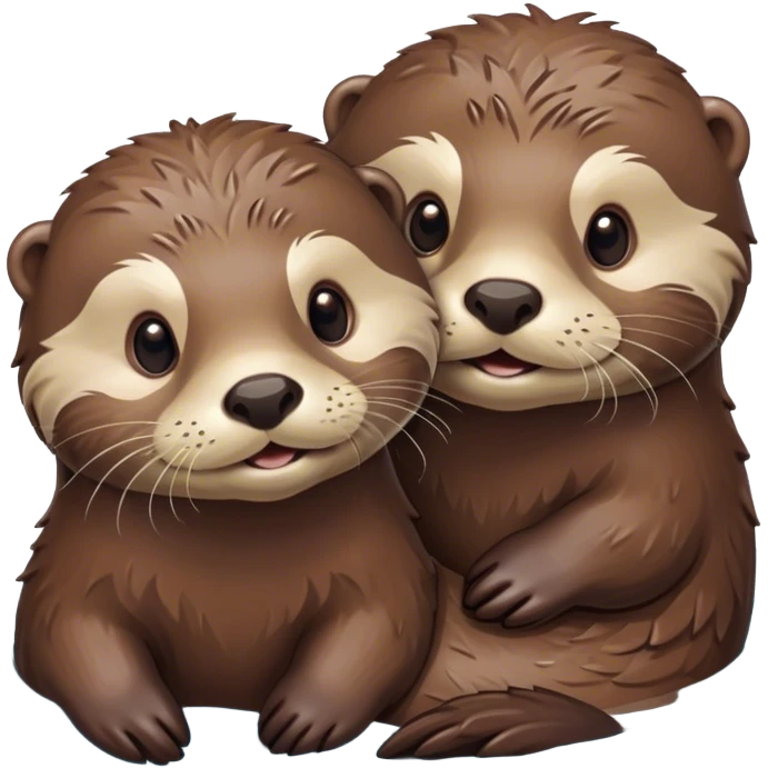 two otters floating together  emoji