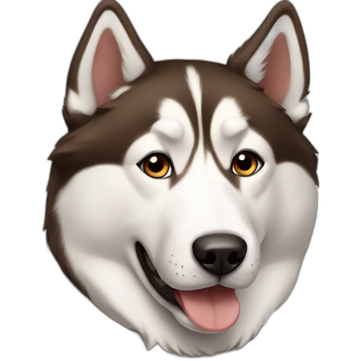 brown and white husky emoji