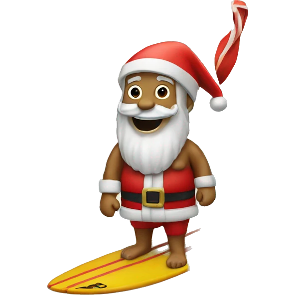santa on the surf board  emoji