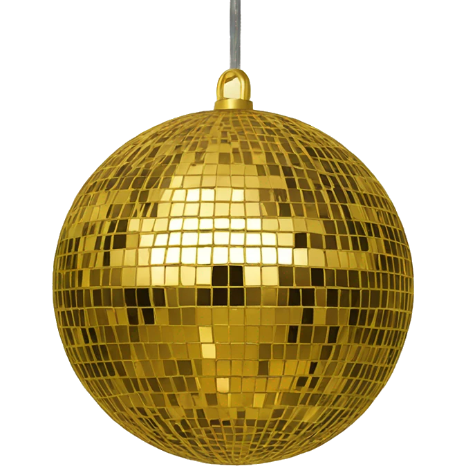 Gold mirror ball  emoji