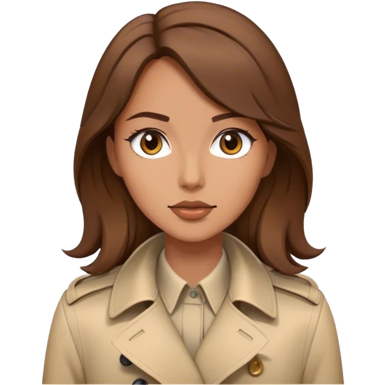 Women with brown heir in trench emoji