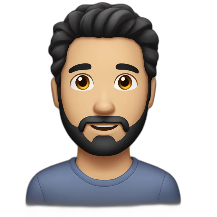 Handsome man with black hair and beard emoji