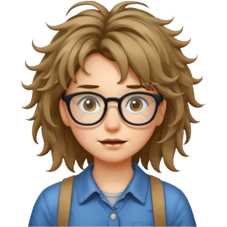 nerd messy girl with pimples and glasses emoji