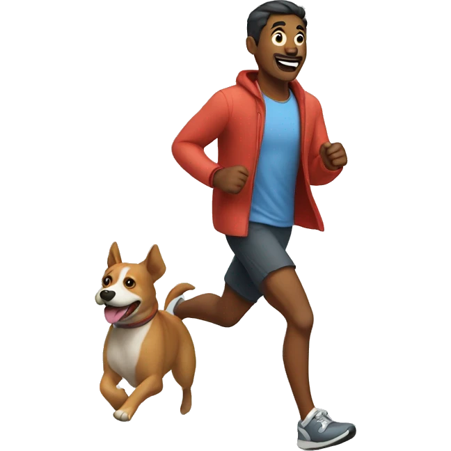 man running with a dog emoji