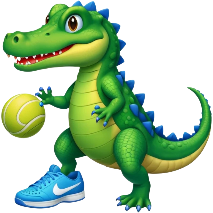 Quiero un cocodrilo con patas y tenis azules emoji