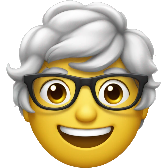 happy face with dorky glasses emoji